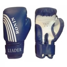 Перчатки бокс Ronin Leader синий с белыми полосами 10 унций